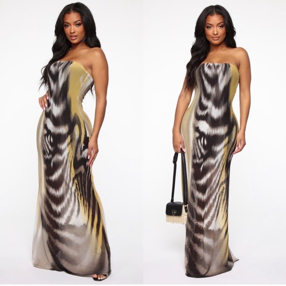 First Instinct Maxi Dress - Yellow/Combo - Picture 2 of 3